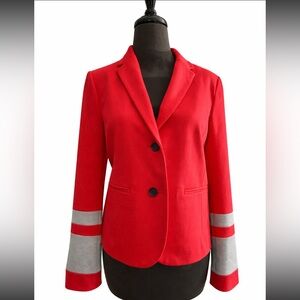 Gap Academy Blazer Red Varsity Stripe Sleeve Preppy Old Money Jacket Size 4